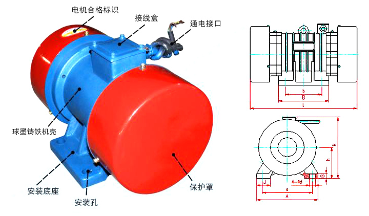 臥式振動電機內(nèi)部結(jié)構(gòu)圖